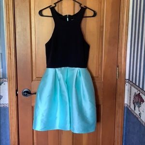 Teal & Black Formal Dress with pockets